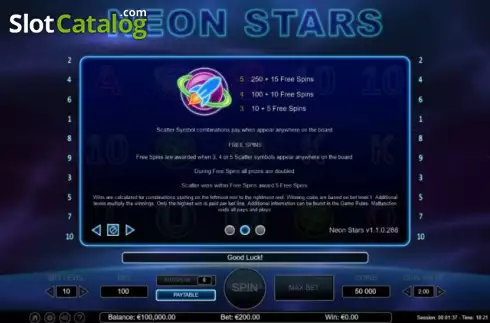 Скрин6. Neon Stars слот
