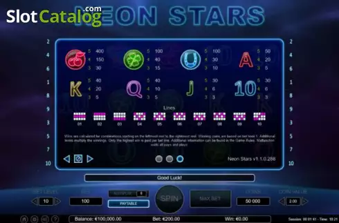 Скрин7. Neon Stars слот