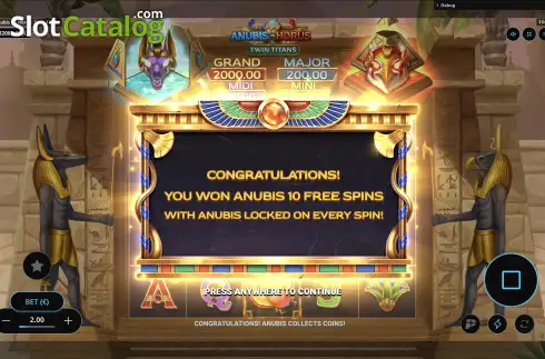 Скрин7. Anubis vs Horus: Twin Titans слот