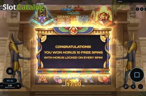 Скрин9. Anubis vs Horus: Twin Titans слот