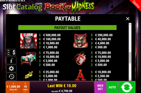 Скрин9. Book of Madness слот