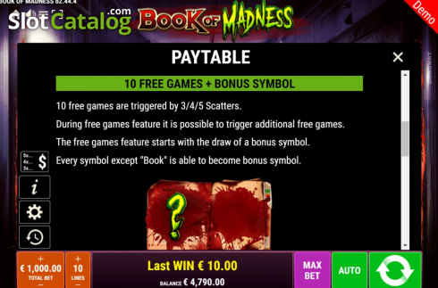Скрин8. Book of Madness слот