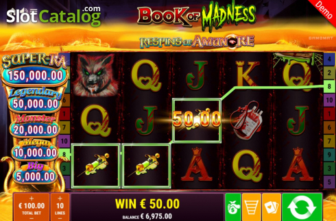 Скрин3. Book Of Madness Roar слот