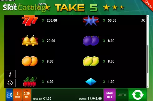 Скрин8. Take 5 слот