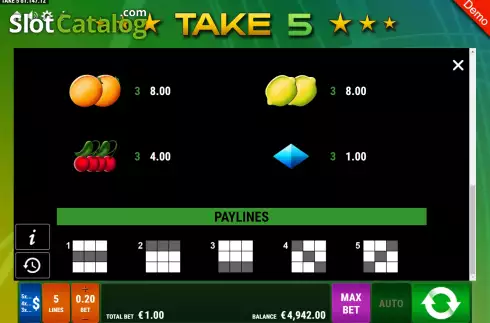 Скрин9. Take 5 слот