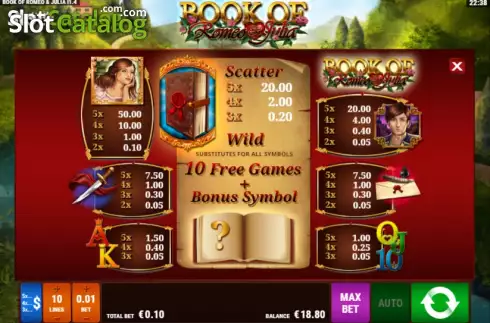 Скрин7. Book of Romeo & Julia слот