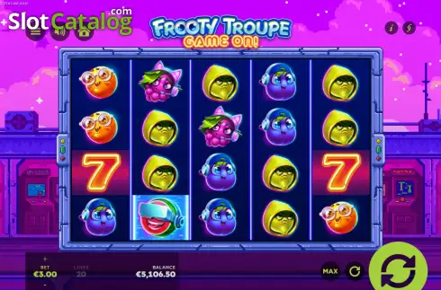 Скрин2. Frooty Troupe - Game On! слот
