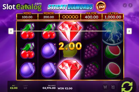 Скрин3. Sticky Diamonds Flaming Link слот
