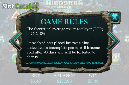 Скрин9. Dinosaur Adventure слот