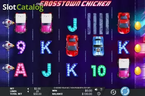 Скрин2. Crosstown Chicken слот
