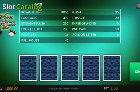 Скрин2. Aces And Faces (Genii) слот