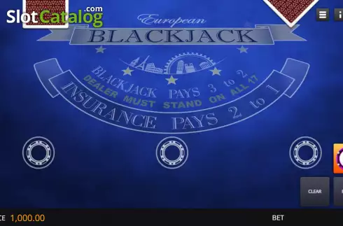 Скрин2. European Blackjack Elite Edition слот