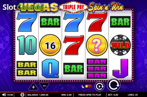 Скрин2. Vegas Triple Pay Spin 'n' Win (Genii) слот