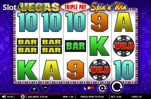 Скрин3. Vegas Triple Pay Spin 'n' Win (Genii) слот