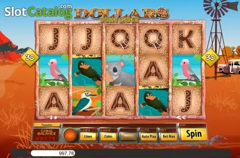 Скрин3. Dollars Down Under слот