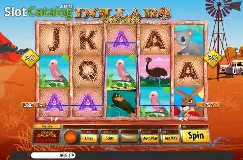 Скрин6. Dollars Down Under слот