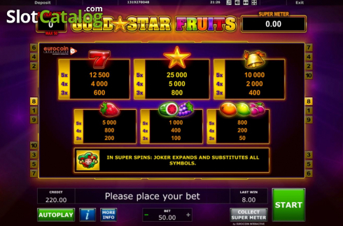 Скрин8. Gold Star Fruits слот