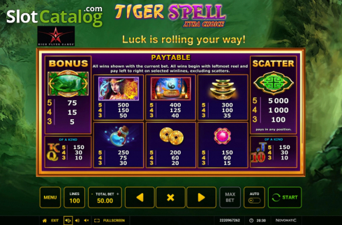 Скрин8. Tiger Spell Xtra Choice слот