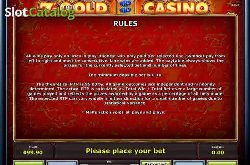 Скрин9. 7´s Gold Casino слот