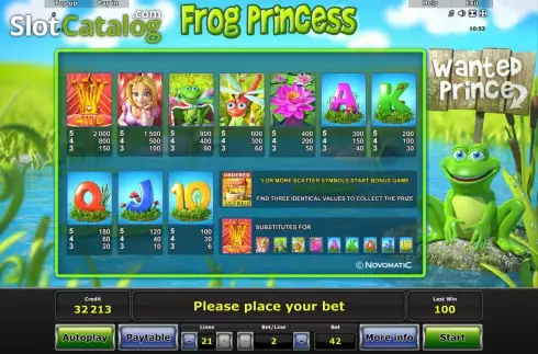 Скрин5. Frog Princess (iGaming2go) слот
