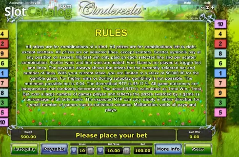 Скрин9. Cindereela слот