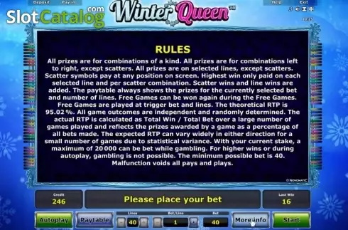 Скрин9. Winter Queen слот