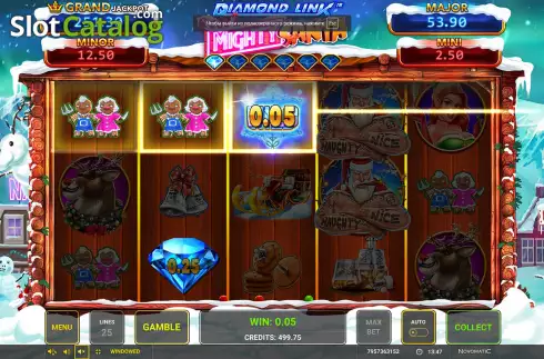 Скрин2. Diamond Link Mighty Santa слот