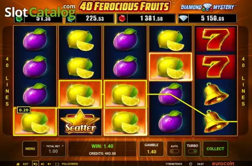 Скрин3. 40 Ferocious Fruits слот
