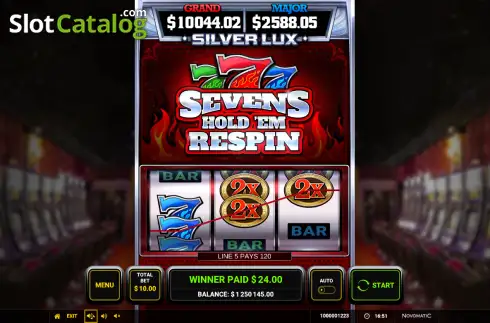 Скрин3. Silver Lux – Sevens Hold’em Respin слот