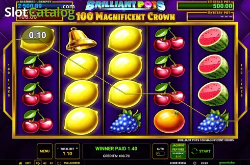 Скрин3. Brilliant Pots - 100 Magnificent Crown слот