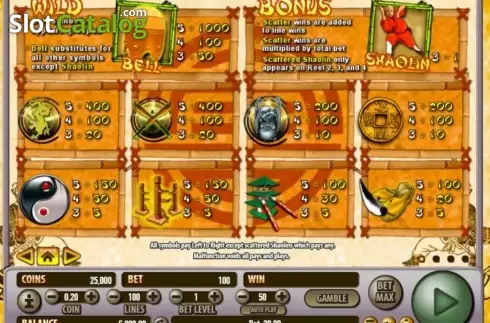 Скрин2. Shaolin Fortunes 100 слот