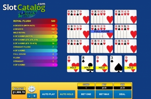 Скрин5. Bonus Deuces Wild (Habanero) слот