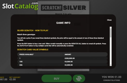 Скрин5. Scratch Silver слот