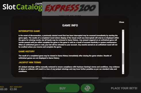 Скрин7. Express 200 слот