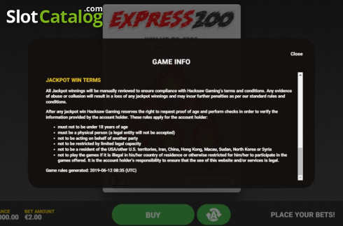 Скрин8. Express 200 слот