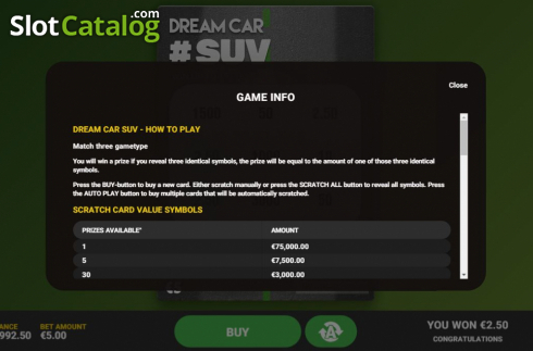 Скрин5. Dream Car Suv слот