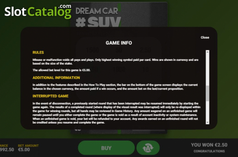 Скрин7. Dream Car Suv слот