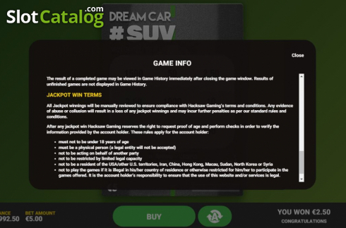 Скрин8. Dream Car Suv слот