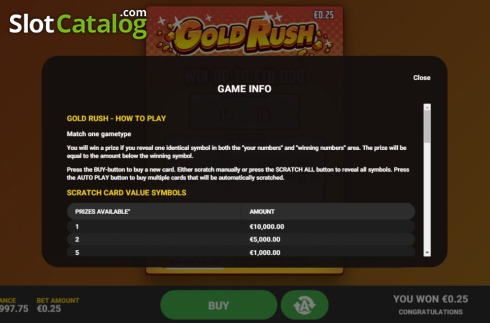 Скрин5. Gold Rush Scratch слот