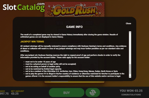 Скрин8. Gold Rush Scratch слот