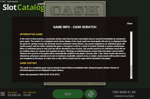 Скрин9. Cash Scratch слот