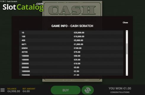 Скрин7. Cash Scratch слот