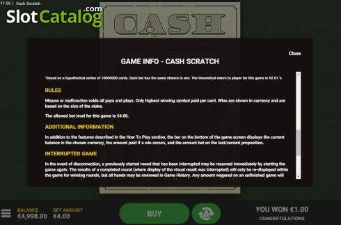 Скрин8. Cash Scratch слот