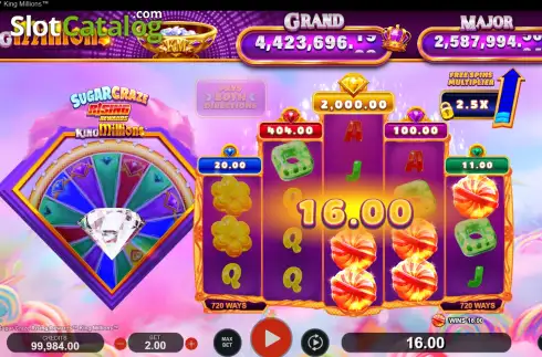 Скрин3. Sugar Craze Rising Rewards King Millions слот