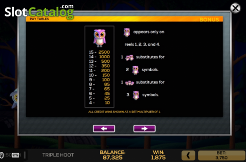 Скрин8. Triple Hoot слот