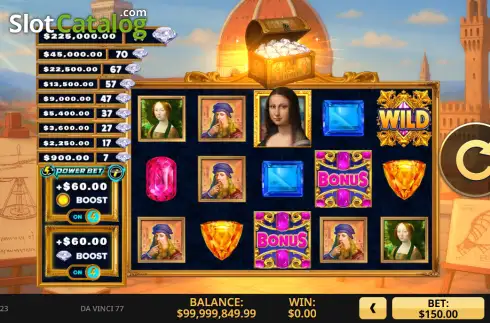 Скрин2. Da Vinci 77 слот