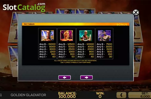 Скрин7. Golden Gladiator слот