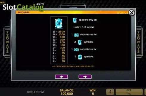 Скрин7. Triple Topaz слот
