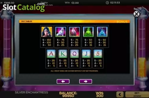 Скрин4. Silver Enchantress слот