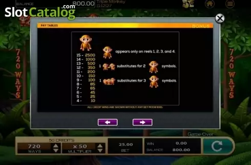 Скрин4. Triple Monkey (High 5 Games) слот